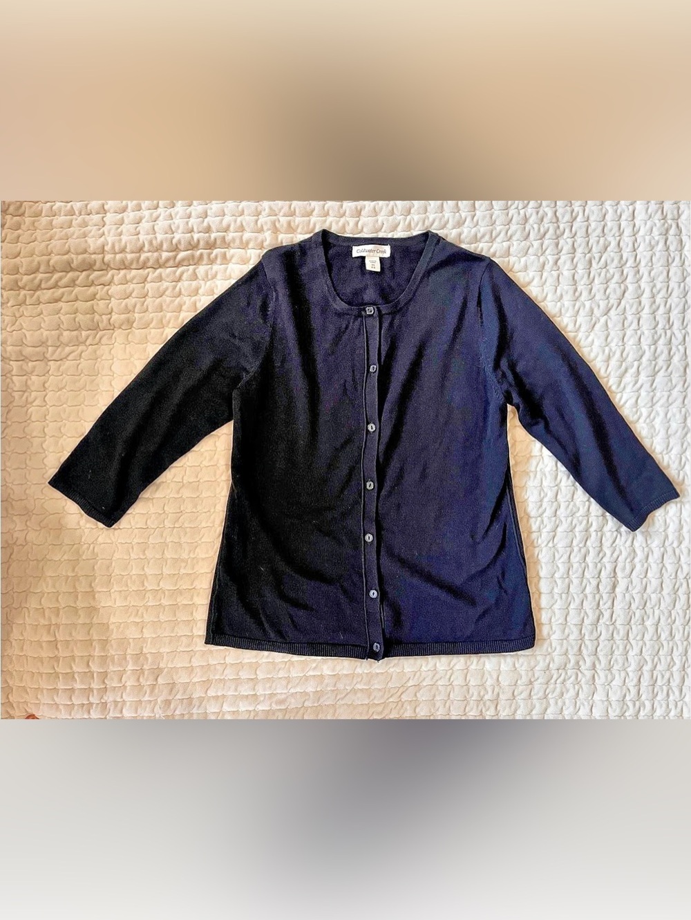 Coldwater Creek Black Cotton Cardigan Size XS Like New Cotton/Silk blend